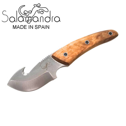 Salamandra Olive Wood Gut Hook Skinner Knife 150mm
