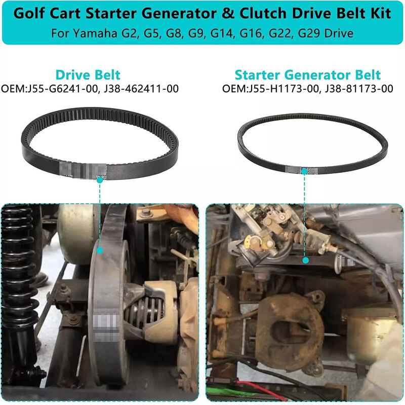 Golf Cart Drive Starter Belt Fit For Yamaha G2 G5 G8 G9 G14 G16 G22 G29 J55-G6241-00