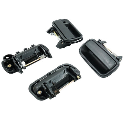 4 Pcs Textured Black Front Rear Outer Door Handle Fit For Toyota Hilux 1988-2005