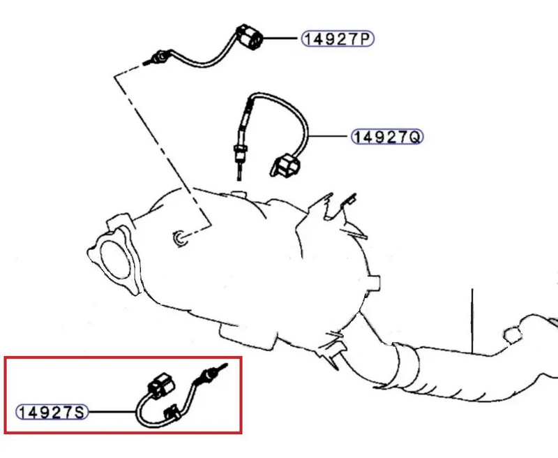 Exhaust DPF Temperature Sensor Fit For Mitsubishi Triton MQ MR 2.4L D Pajero NX 3.2L 4M41T 14927S 2015-ON