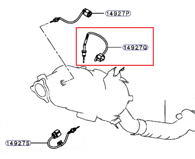 Exhaust Gas DPF Temperature Sensor Fit For Mitsubishi Triton MQ MR 2.4 Diesel 14927Q Pajero NX 3.2L 4M41T 2015-ON