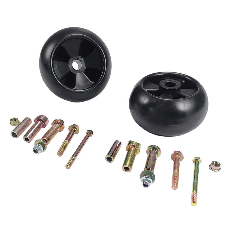 2Pcs 5" Deck Wheels Axle Kits Fit For John Deere Ride On Mowers AM116299 AM133602 M111489