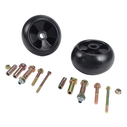 2Pcs 5" Deck Wheels Axle Kits Fit For John Deere Ride On Mowers AM116299 AM133602 M111489