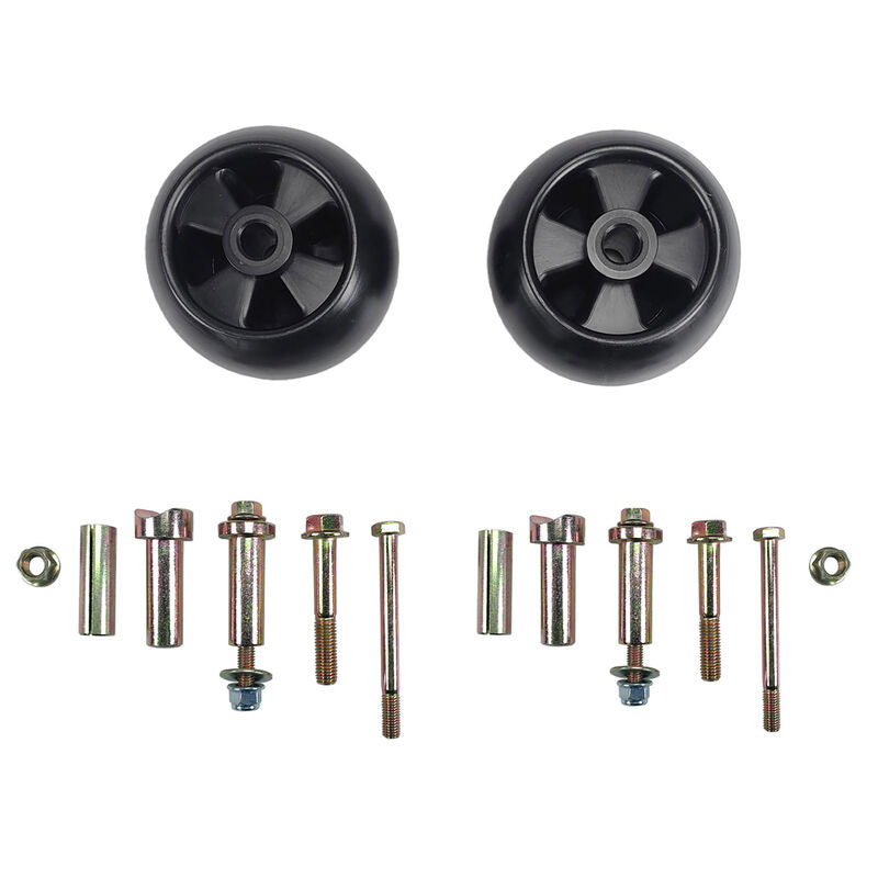 2Pcs 5" Deck Wheels Axle Kits Fit For John Deere Ride On Mowers AM116299 AM133602 M111489