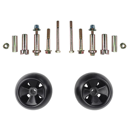 2Pcs 5" Deck Wheels Axle Kits Fit For John Deere Ride On Mowers AM116299 AM133602 M111489