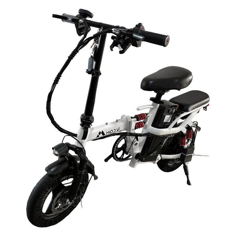 $799-White Adult 1000W Electric Bike Foldable E Bicycle Mountain E Bikes 14" 3 Speed 50km/h