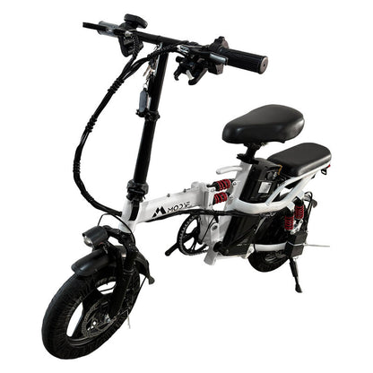 $799-White Adult 1000W Electric Bike Foldable E Bicycle Mountain E Bikes 14" 3 Speed 50km/h