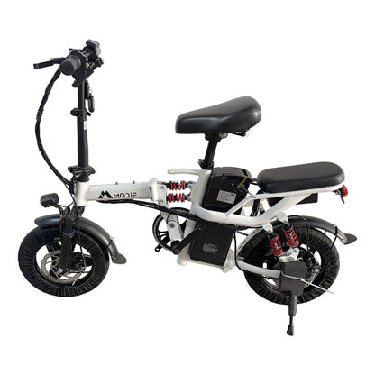 $799-White Adult 1000W Electric Bike Foldable E Bicycle Mountain E Bikes 14" 3 Speed 50km/h