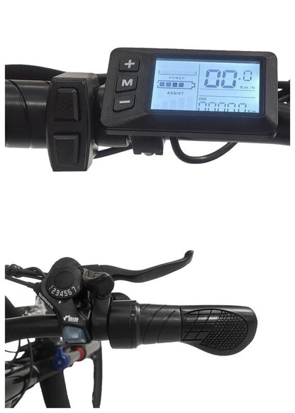 Black Adult Electric Bike 26'' 1500W Brushless Motor EBike Off Road 7 Speed Mountain Ebike