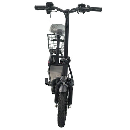 Black Electric Scooter With Seat Foldable Motorised Adults EScooter Commuter