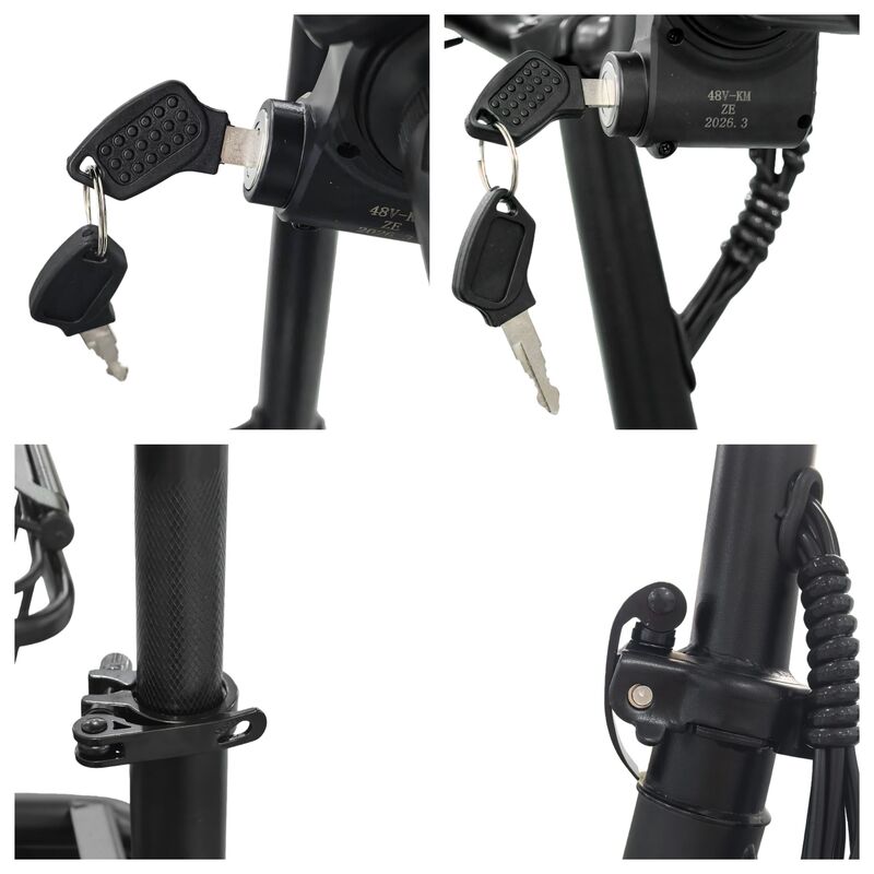 Black Electric Scooter With Seat Foldable Motorised Adults EScooter Commuter