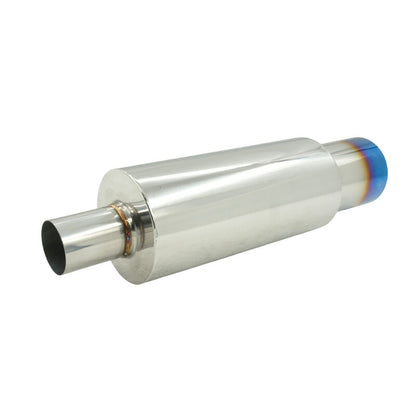 3.5" HKS 2" Inlet Cannon Exhaust Muffler Polished/Blued Tip Inspired