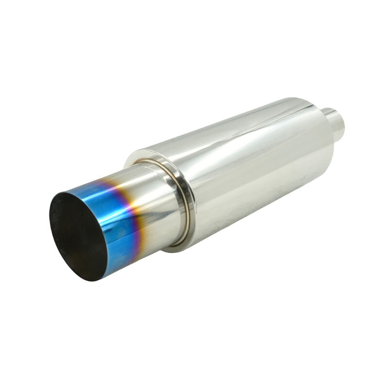 3.5" HKS 2" Inlet Cannon Exhaust Muffler Polished/Blued Tip Inspired