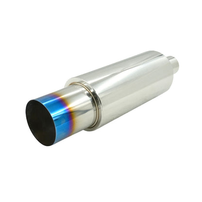3.5" HKS 2" Inlet Cannon Exhaust Muffler Polished/Blued Tip Inspired