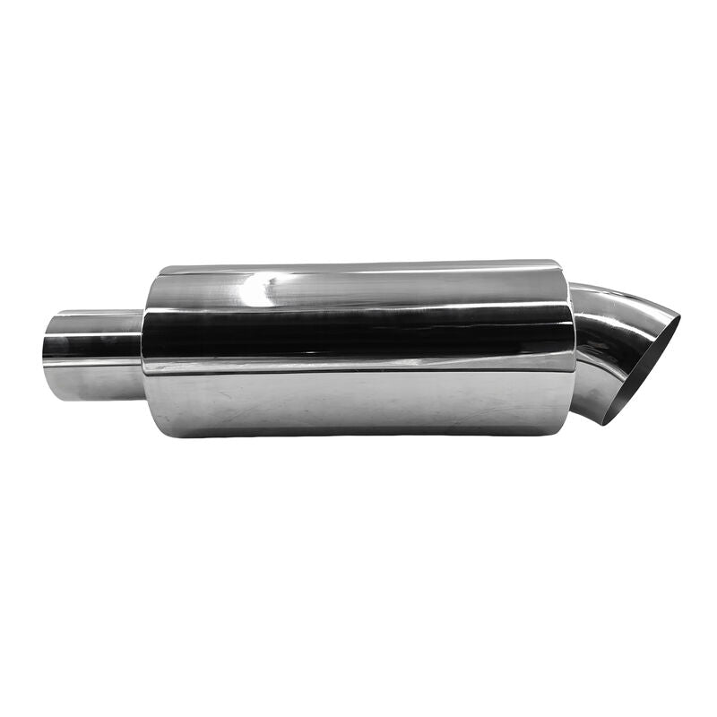 Polished Tip Exhaust Muffler Cannon 480mm Length 3" Inlet 4" Outlet