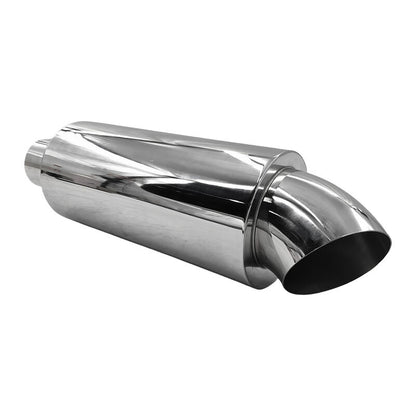 Polished Tip Exhaust Muffler Cannon 480mm Length 3" Inlet 4" Outlet