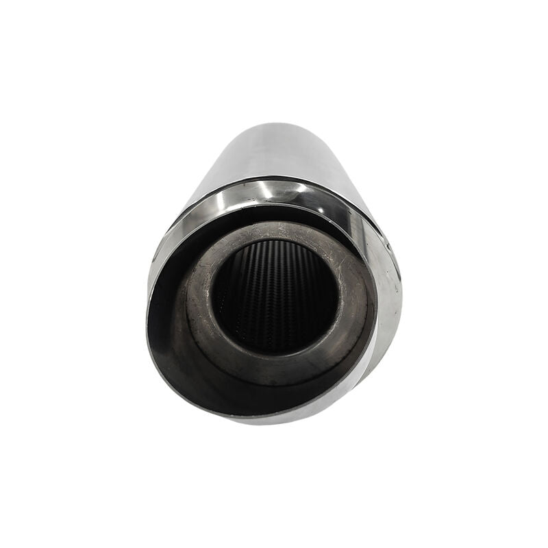 Polished Tip Exhaust Muffler Cannon 480mm Length 3" Inlet 4" Outlet