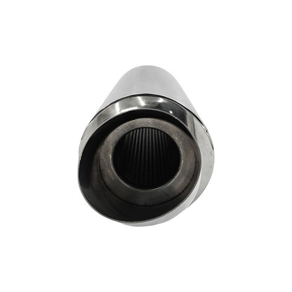 Polished Tip Exhaust Muffler Cannon 480mm Length 3" Inlet 4" Outlet
