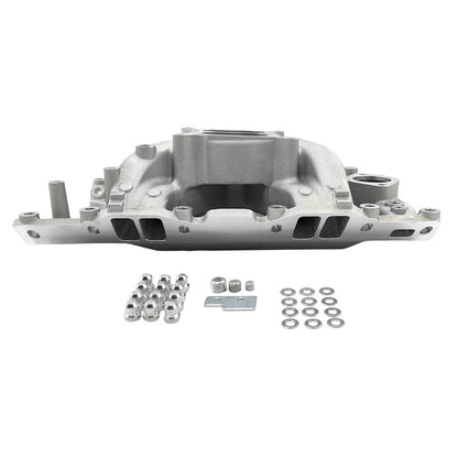 Engine Intake Manifold Dual Plane Silver Fit For Small Block Chrysler 318 340 360