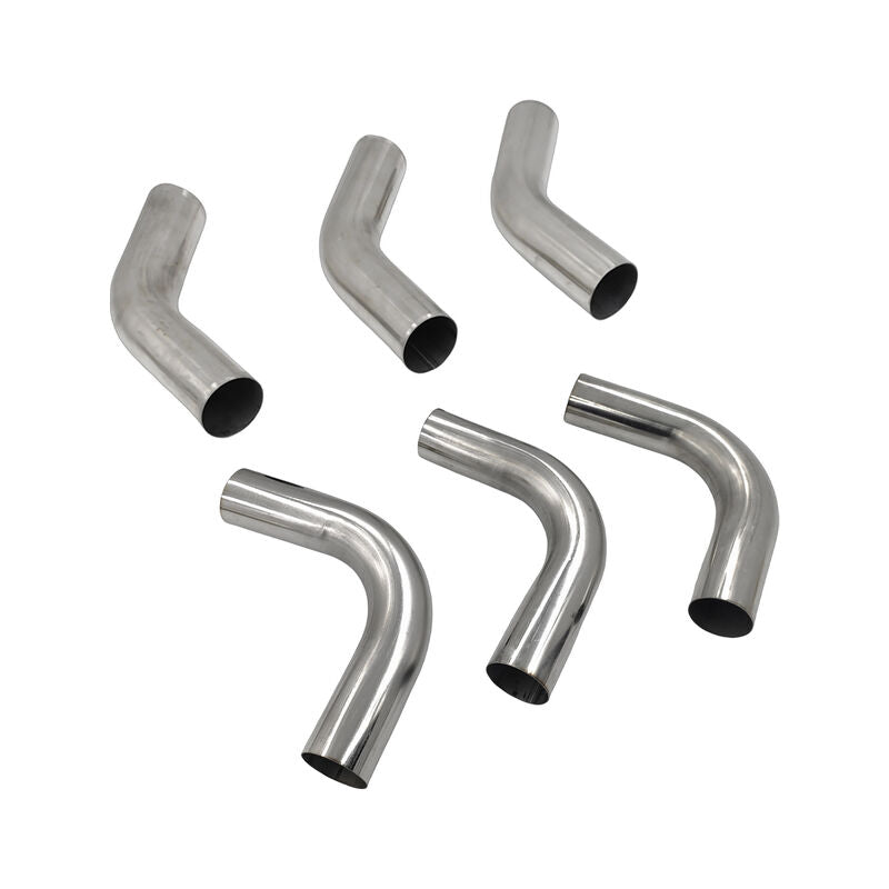 6Pcs Exhaust Pipe Mandrel Bend 2.5" Inch 63.5mm 45 & 90 Degree Semi Bright Mild Steel