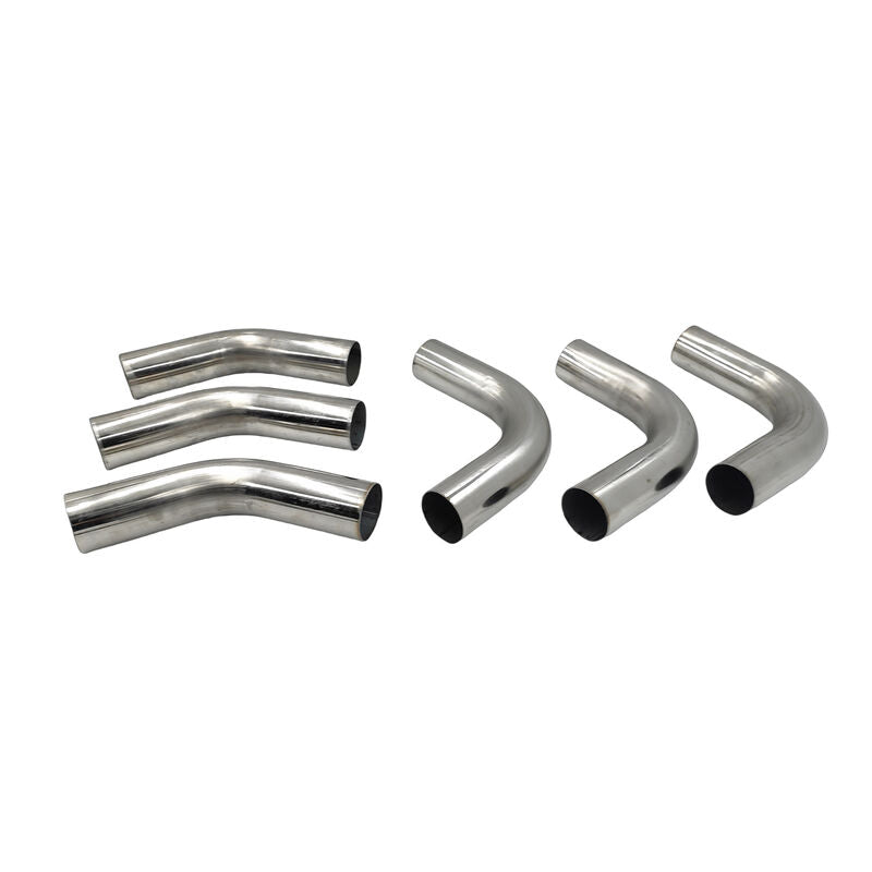 6Pcs Exhaust Pipe Mandrel Bend 2.5" Inch 63.5mm 45 & 90 Degree Semi Bright Mild Steel