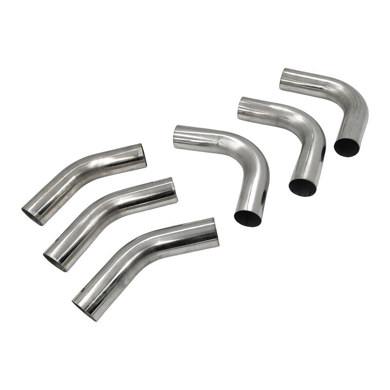 6Pcs Exhaust Pipe Mandrel Bend 2.5" Inch 63.5mm 45 & 90 Degree Semi Bright Mild Steel