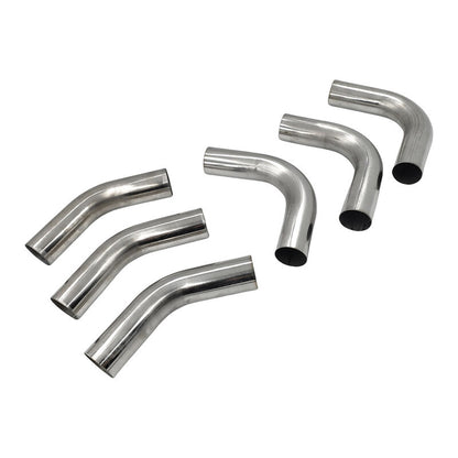 6Pcs Exhaust Pipe Mandrel Bend 2.5" Inch 63.5mm 45 & 90 Degree Semi Bright Mild Steel