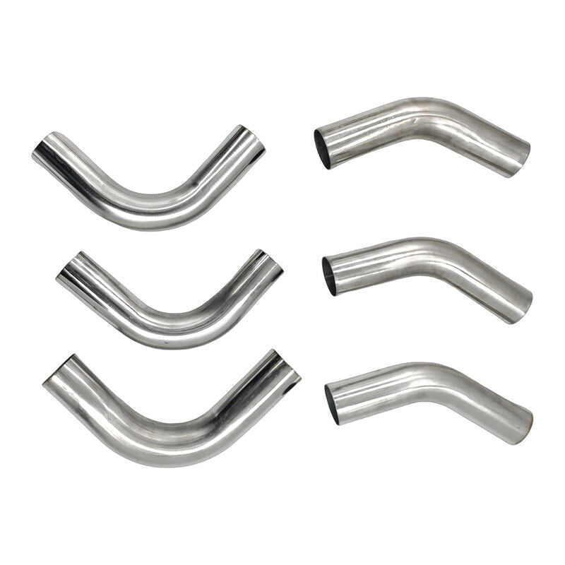 6Pcs Exhaust Pipe Mandrel Bend 2.5" Inch 63.5mm 45 & 90 Degree Semi Bright Mild Steel