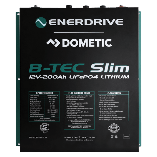 Enerdrive | Dometic B-TEC 12V 200Ah Slimline Lithium Battery
