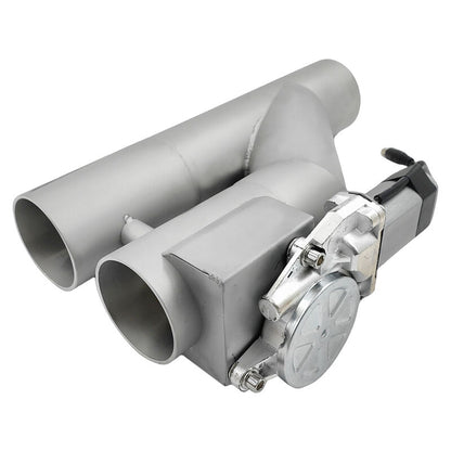 2.5 Inch Electric Exhaust Downpipe Double Valve Kit Y Steel Double Cut Off Pipe