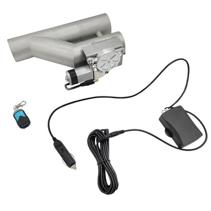 2.5 Inch Electric Exhaust Downpipe Double Valve Kit Y Steel Double Cut Off Pipe