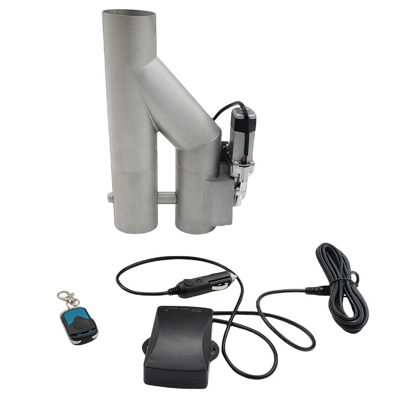 2.5 Inch Electric Exhaust Downpipe Double Valve Kit Y Steel Double Cut Off Pipe