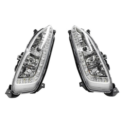 2Pcs Front LED DRL Daytime Running Light Fog Lamp Left & Right Hand Side Fit For Hyundai Santa Fe 2013-2015