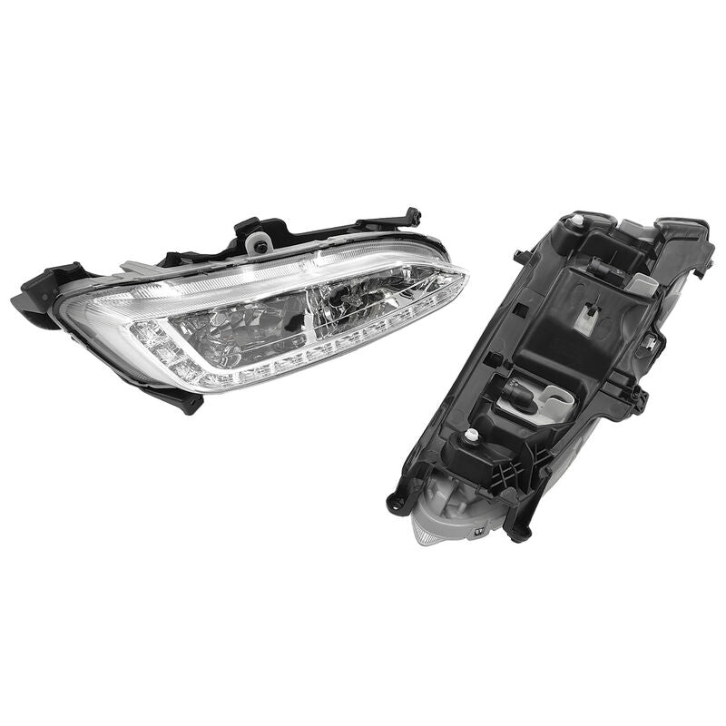 2Pcs Front LED DRL Daytime Running Light Fog Lamp Left & Right Hand Side Fit For Hyundai Santa Fe 2013-2015