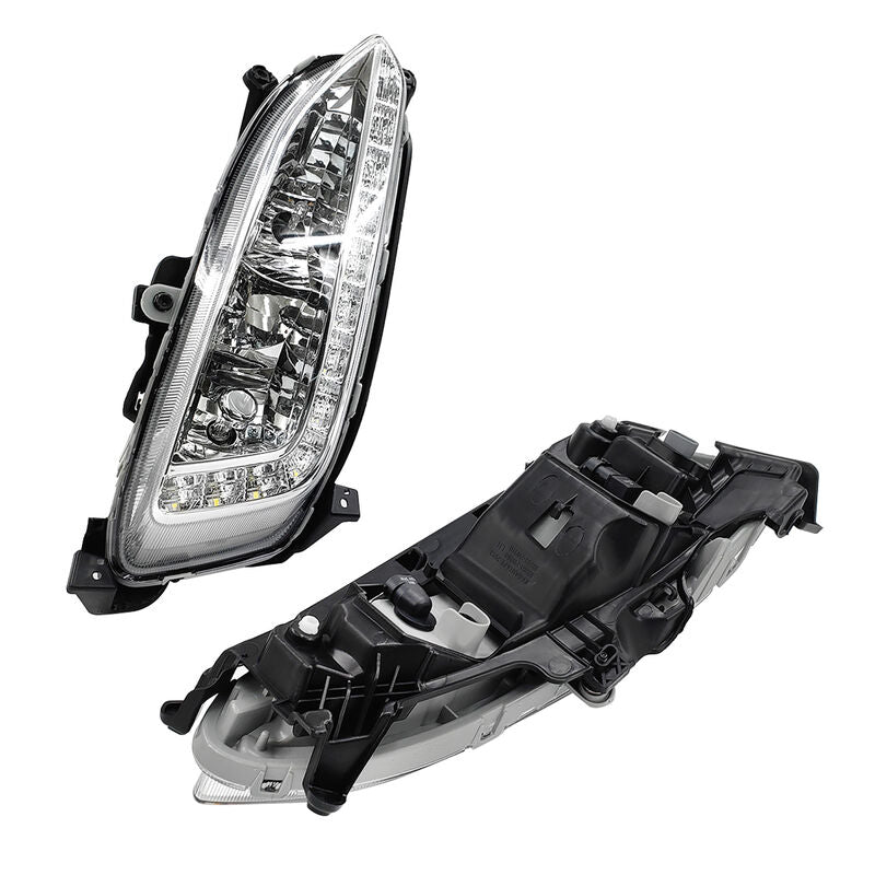 2Pcs Front LED DRL Daytime Running Light Fog Lamp Left & Right Hand Side Fit For Hyundai Santa Fe 2013-2015