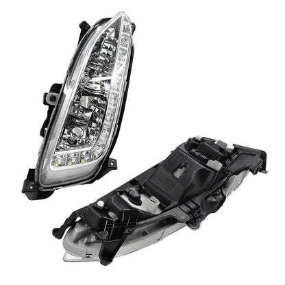 2Pcs Front LED DRL Daytime Running Light Fog Lamp Left & Right Hand Side Fit For Hyundai Santa Fe 2013-2015