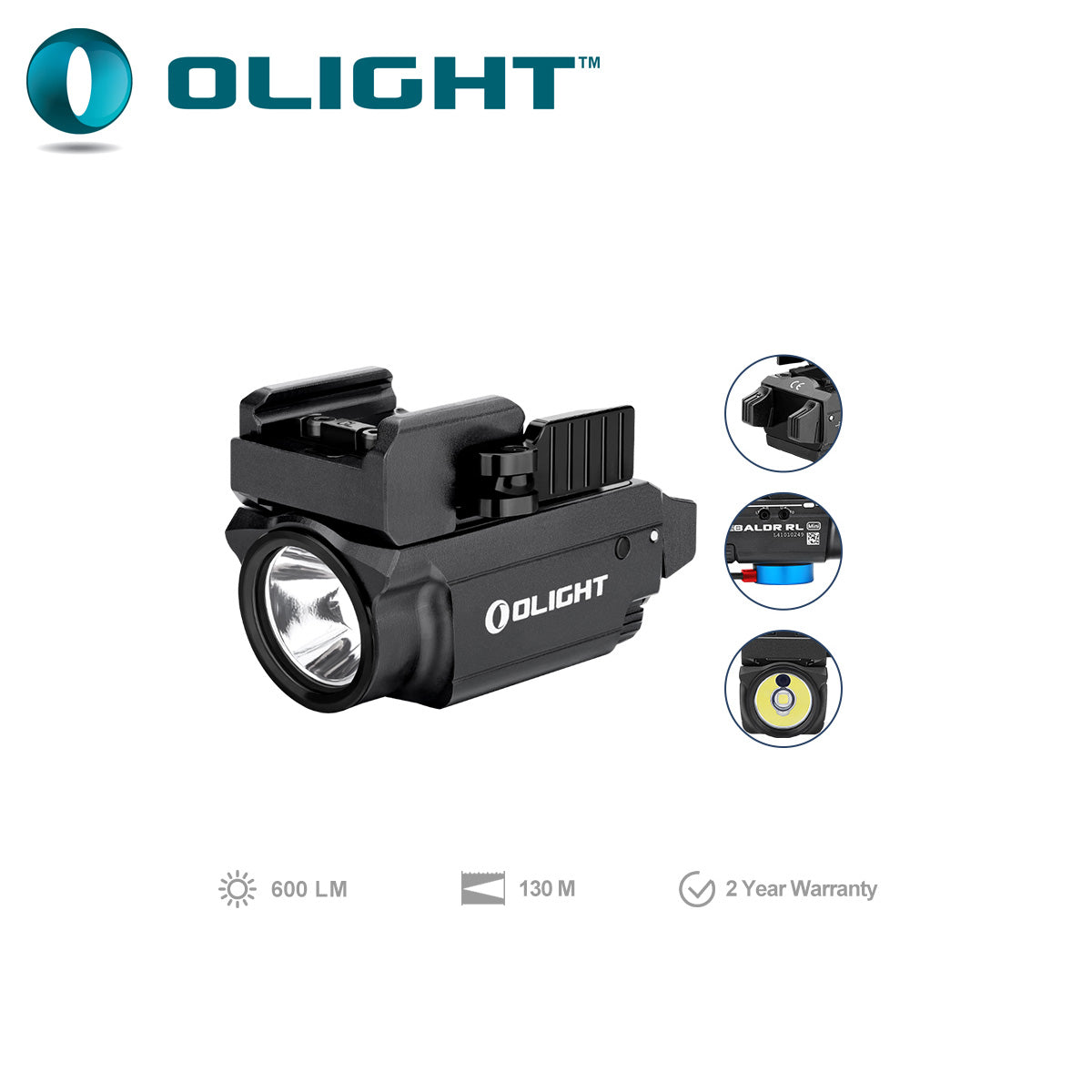 Olight BALDR Mini Rail Mount Light w Red Laser - 600Lm