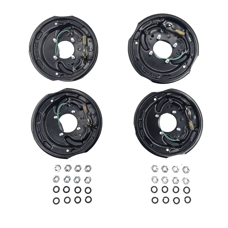 4 Pcs 10" Trailer Caravan Electric Brake Backing Plates With Park Brake Lever Fit For Alko Dexter Quality