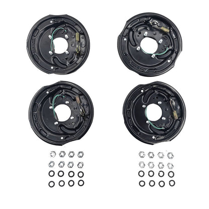 4 Pcs 10" Trailer Caravan Electric Brake Backing Plates With Park Brake Lever Fit For Alko Dexter Quality