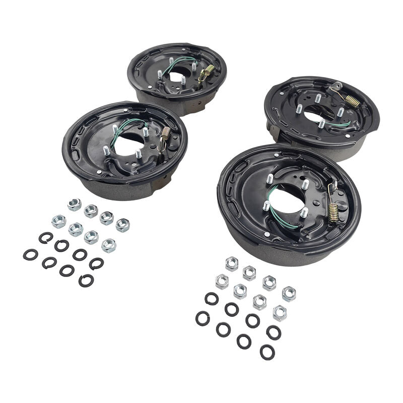 4 Pcs 10" Trailer Caravan Electric Brake Backing Plates With Park Brake Lever Fit For Alko Dexter Quality