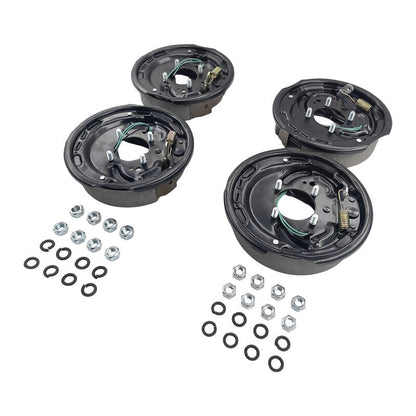 4 Pcs 10" Trailer Caravan Electric Brake Backing Plates With Park Brake Lever Fit For Alko Dexter Quality