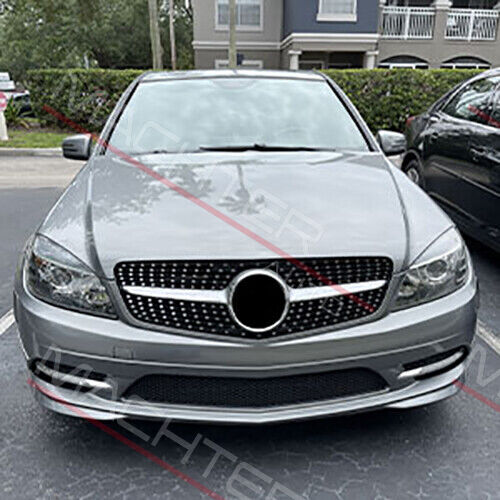 Diamond Style Front Grille Grill Fit For Mercedes-Benz C-Class W204 C180 C200 C300 2008-2014