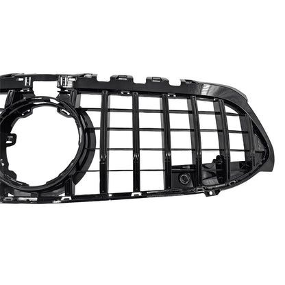 Black GT Bumper Grille Fit For Mercedes Benz A-Class W177 V177 A180 250 A35 Fit With Camera Hole Only