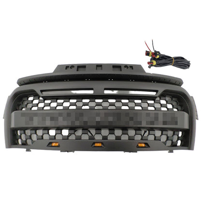 Front Grill Mesh Matte Black Grille With LED Fit For GWM Cannon 2020-2022