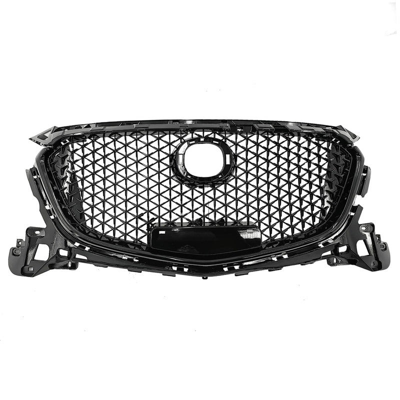 Black Front Bumper Grill Upper Grille Cover Fit For Mazda 3 Axela 2017-2018