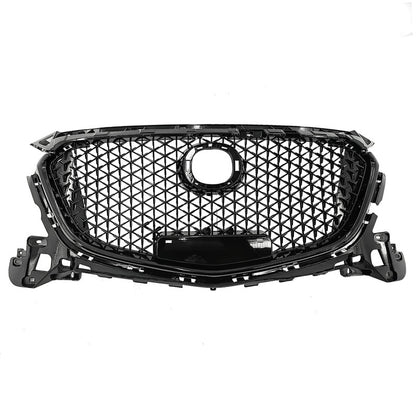 Black Front Bumper Grill Upper Grille Cover Fit For Mazda 3 Axela 2017-2018