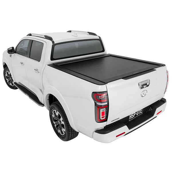 Haval Cannon ute fitted with roller shutter, providing secure tub cover, weather protection, and compatibility with racks and accessories.