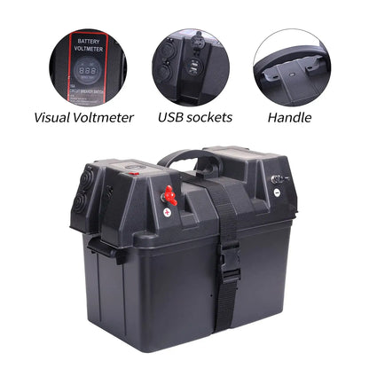 12V 24V Car Accessories Waterproof Camping Marine Portable Energy Storage Empty Power Battery Box 8D With Dc To Dc