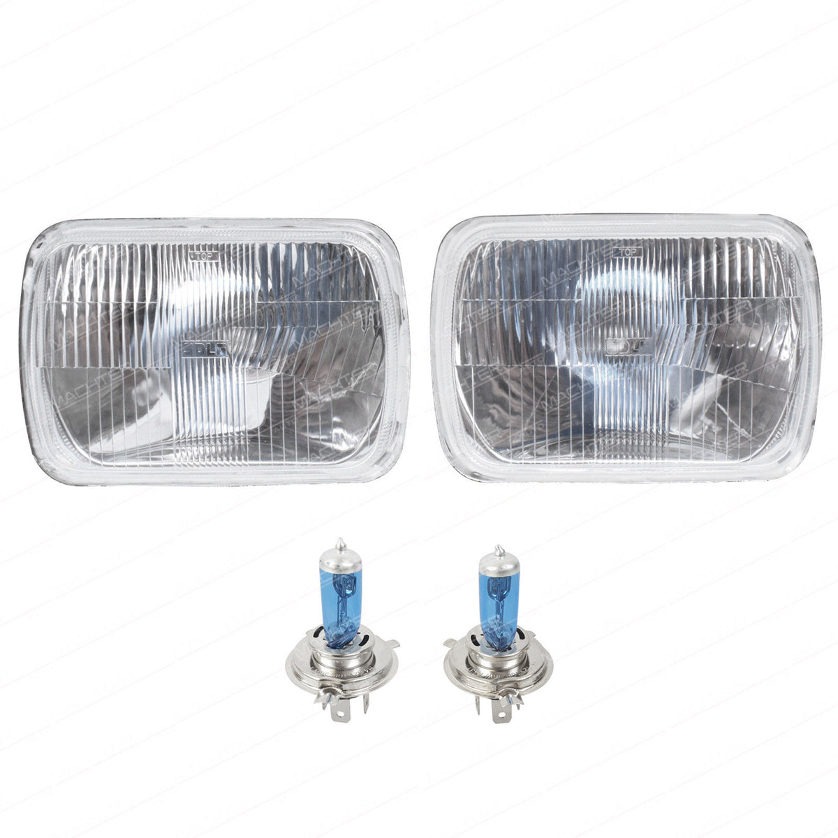 7 x 5 Inches Headlight H4 Upgrade Kit Fit For Hilux 83-05 Hi Watt Globes 1 Pair