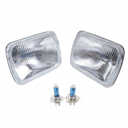 7 x 5 Inches Headlight H4 Upgrade Kit Fit For Hilux 83-05 Hi Watt Globes 1 Pair
